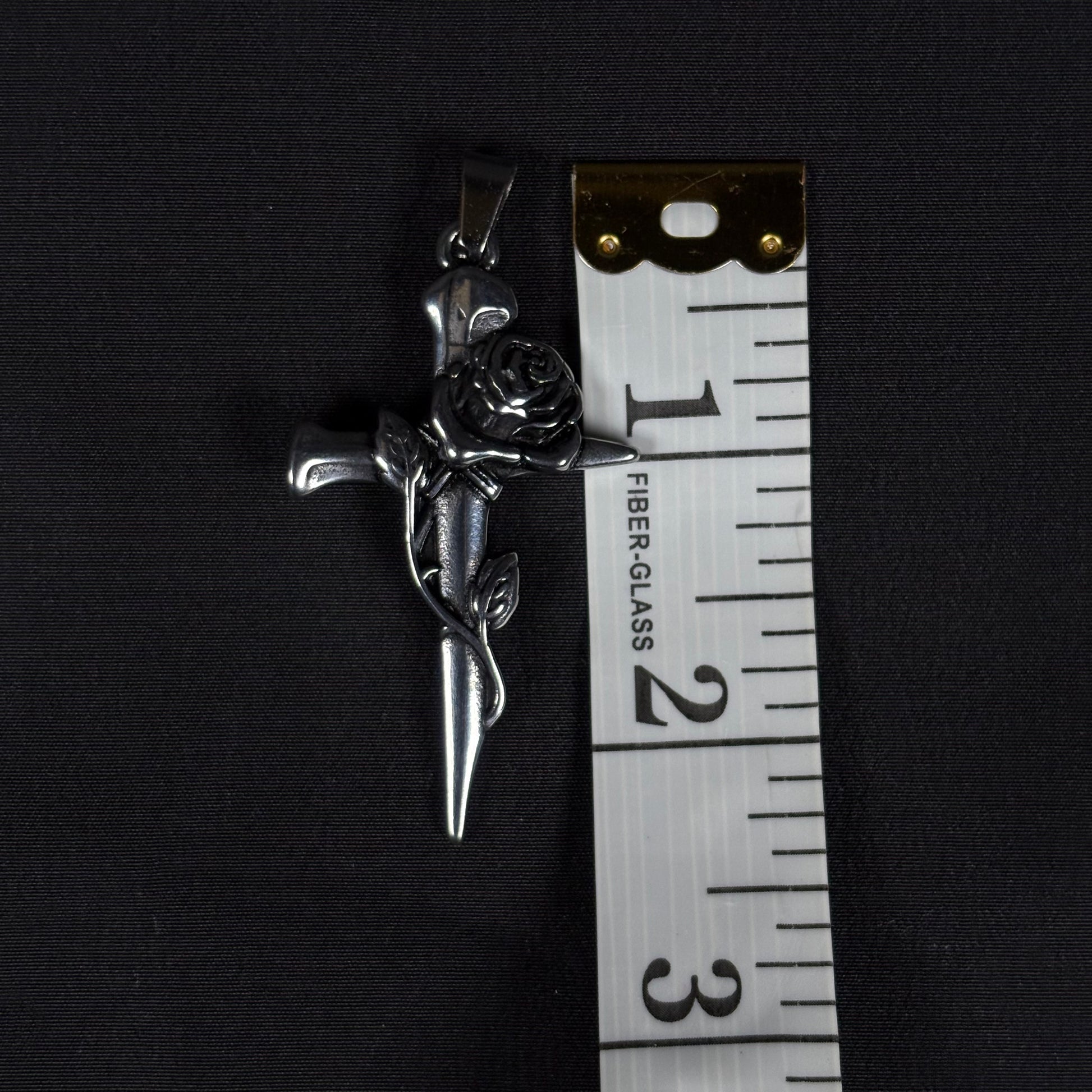 Stay Reppin Rose Cross Sneaker Pendant – Silver Stainless Steel