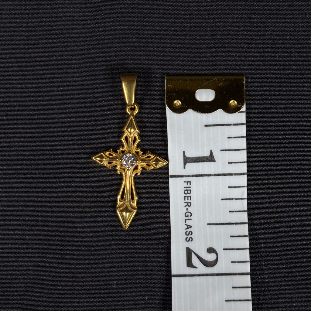 Stay Reppin Gold Cross Sneaker Pendant – Stainless Steel