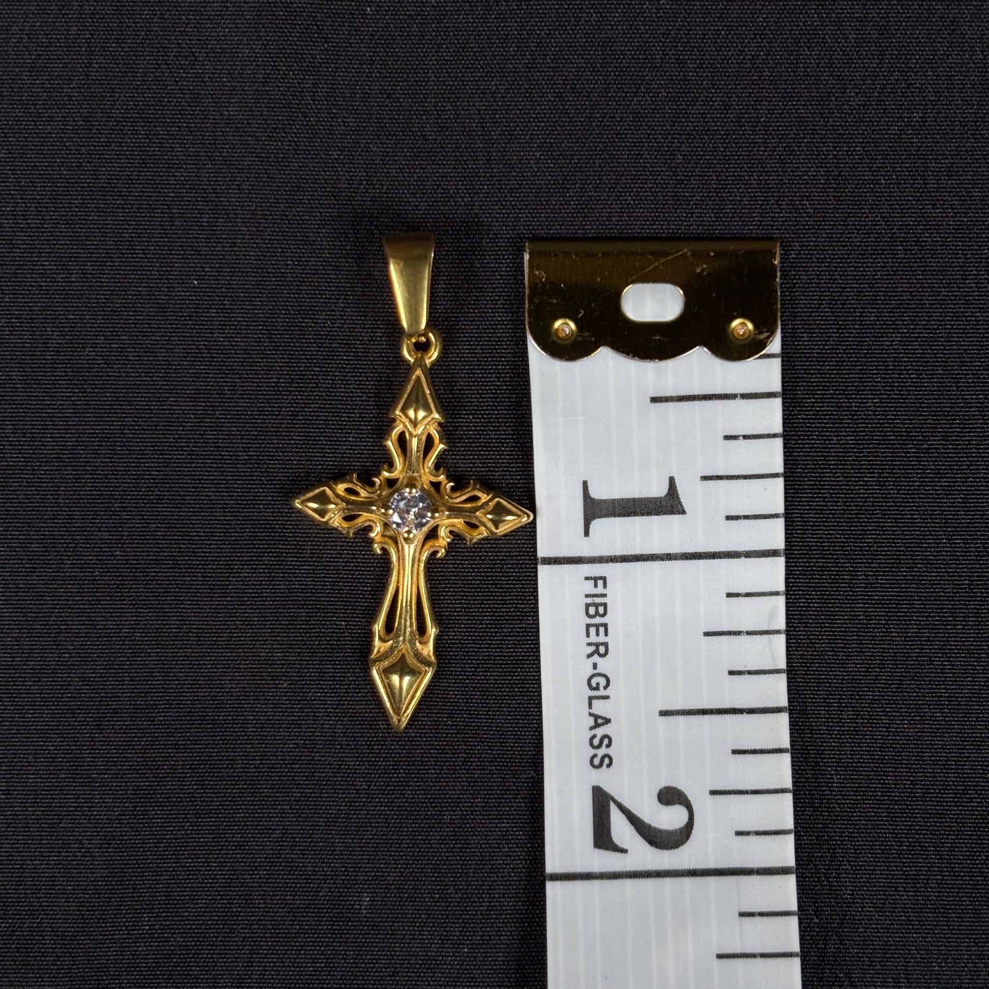 Stay Reppin Gold Cross Sneaker Pendant – Stainless Steel