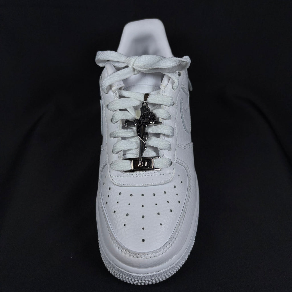 Stay Reppin Rose Cross Sneaker Pendant – Silver Stainless Steel