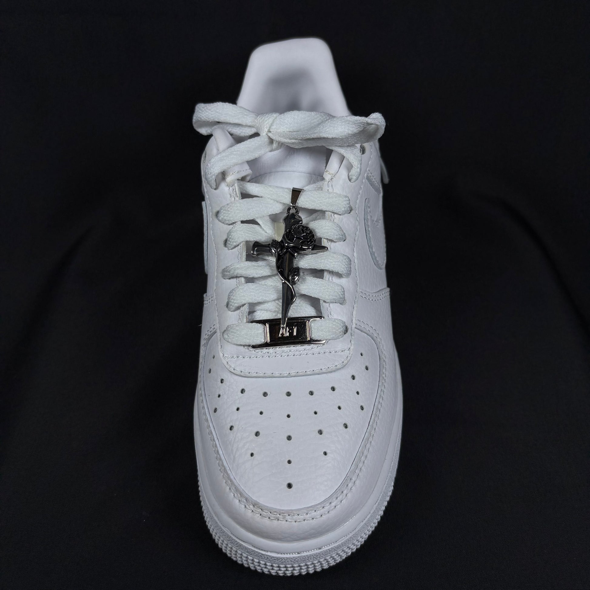 Stay Reppin Rose Cross Sneaker Pendant – Silver Stainless Steel