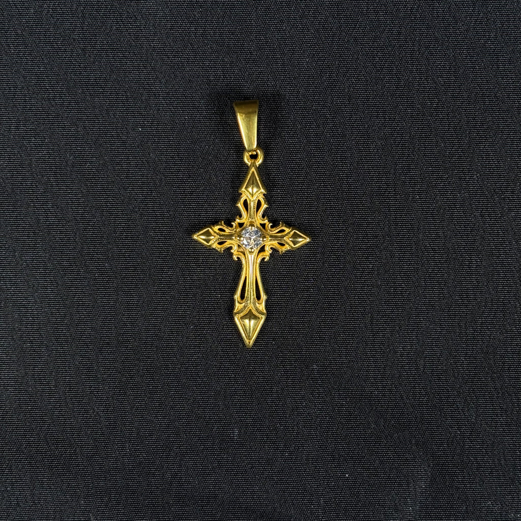 Stay Reppin Gold Cross Sneaker Pendant – Stainless Steel
