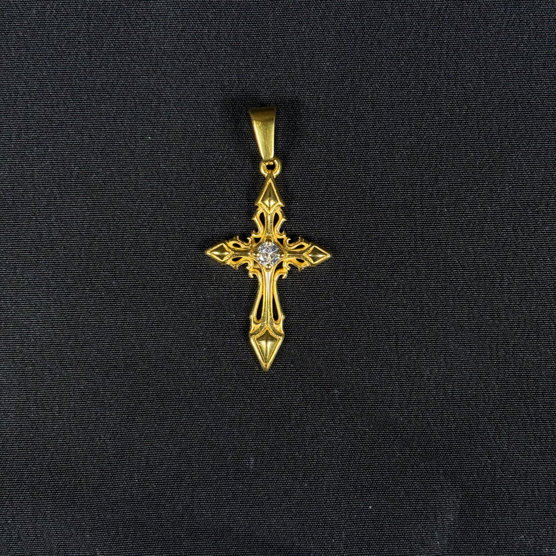 Stay Reppin Gold Cross Sneaker Pendant – Stainless Steel