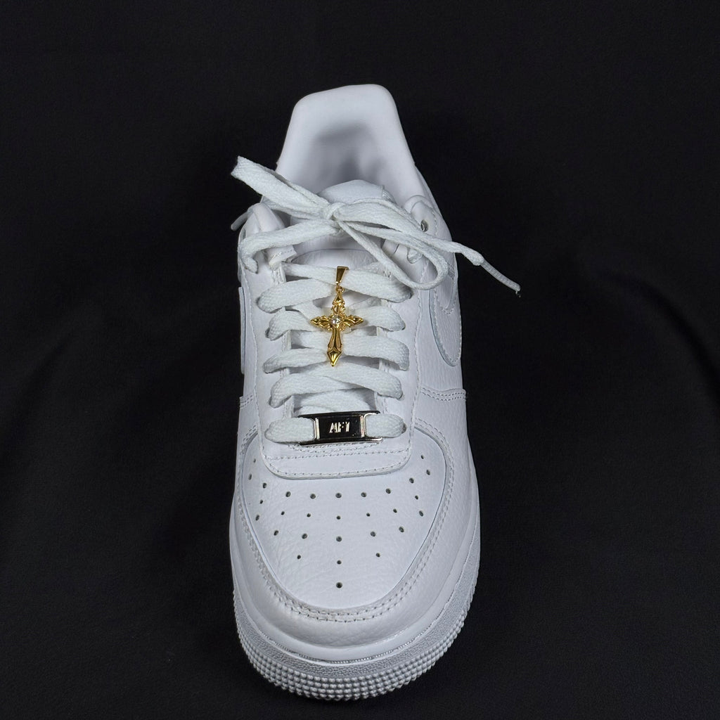 Stay Reppin Gold Cross Sneaker Pendant – Stainless Steel