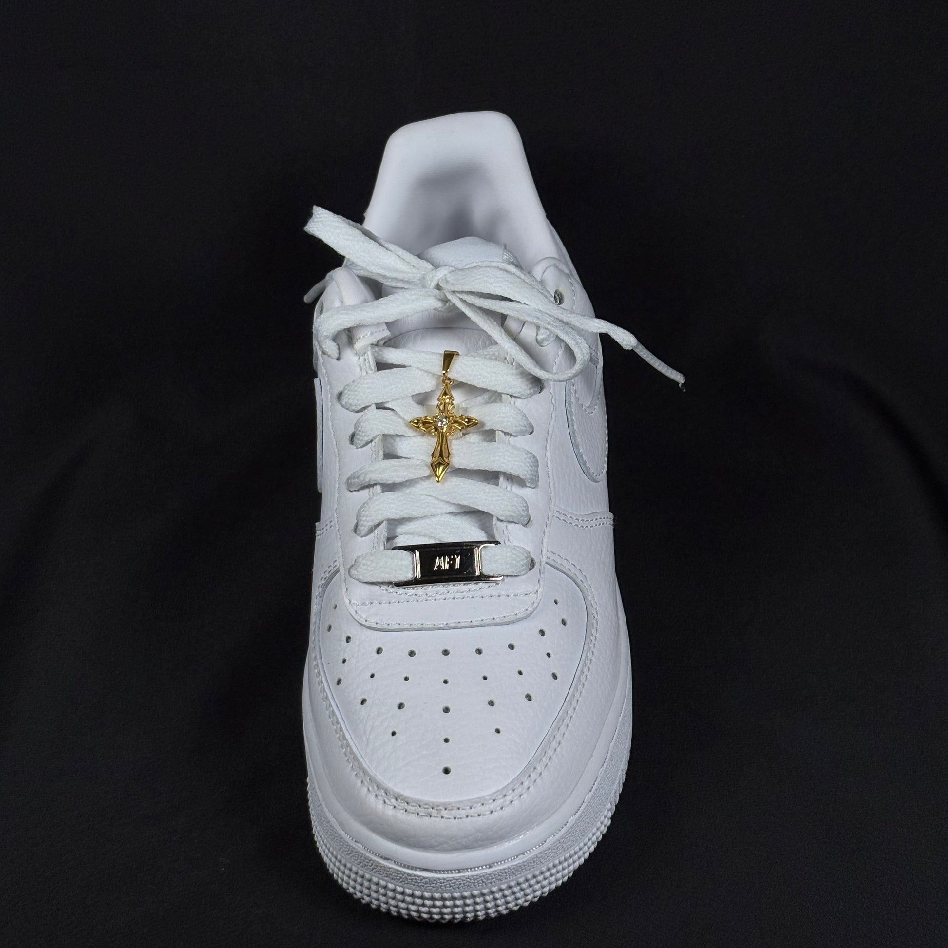 Stay Reppin Gold Cross Sneaker Pendant – Stainless Steel