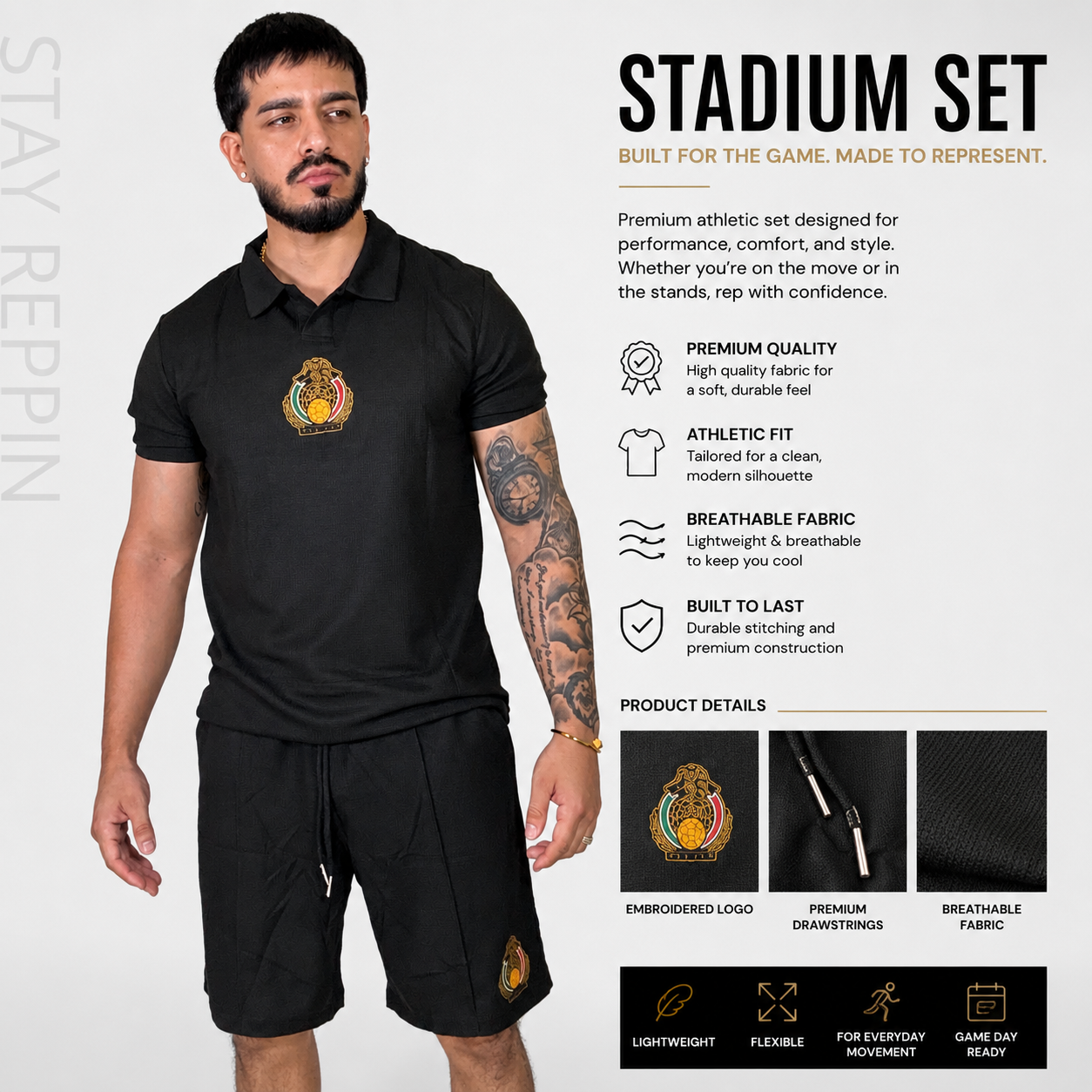 Mexico Stadium Set | Premium Waffle Knit Polo & Shorts