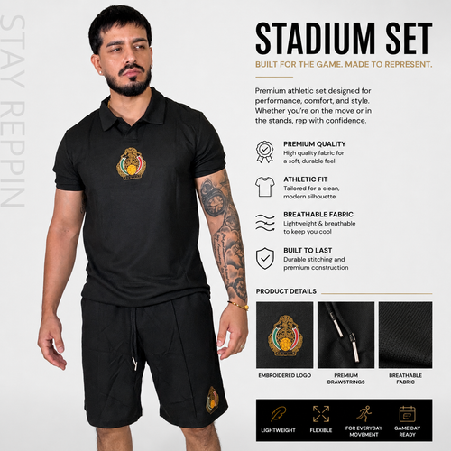 Mexico Stadium Set | Premium Waffle Knit Polo & Shorts